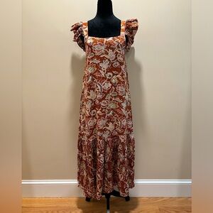 House of Harlow 1960 Brown Ruffled Tiered Sundress